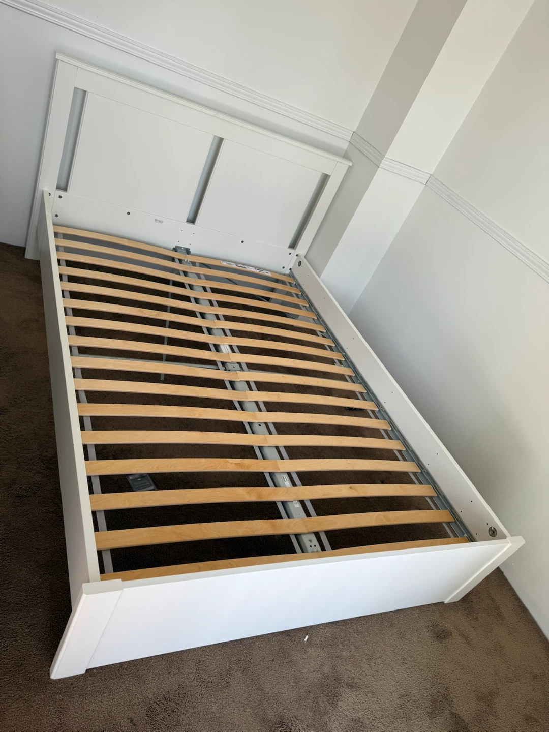 White double Bed Frame with Mattress - photo 3