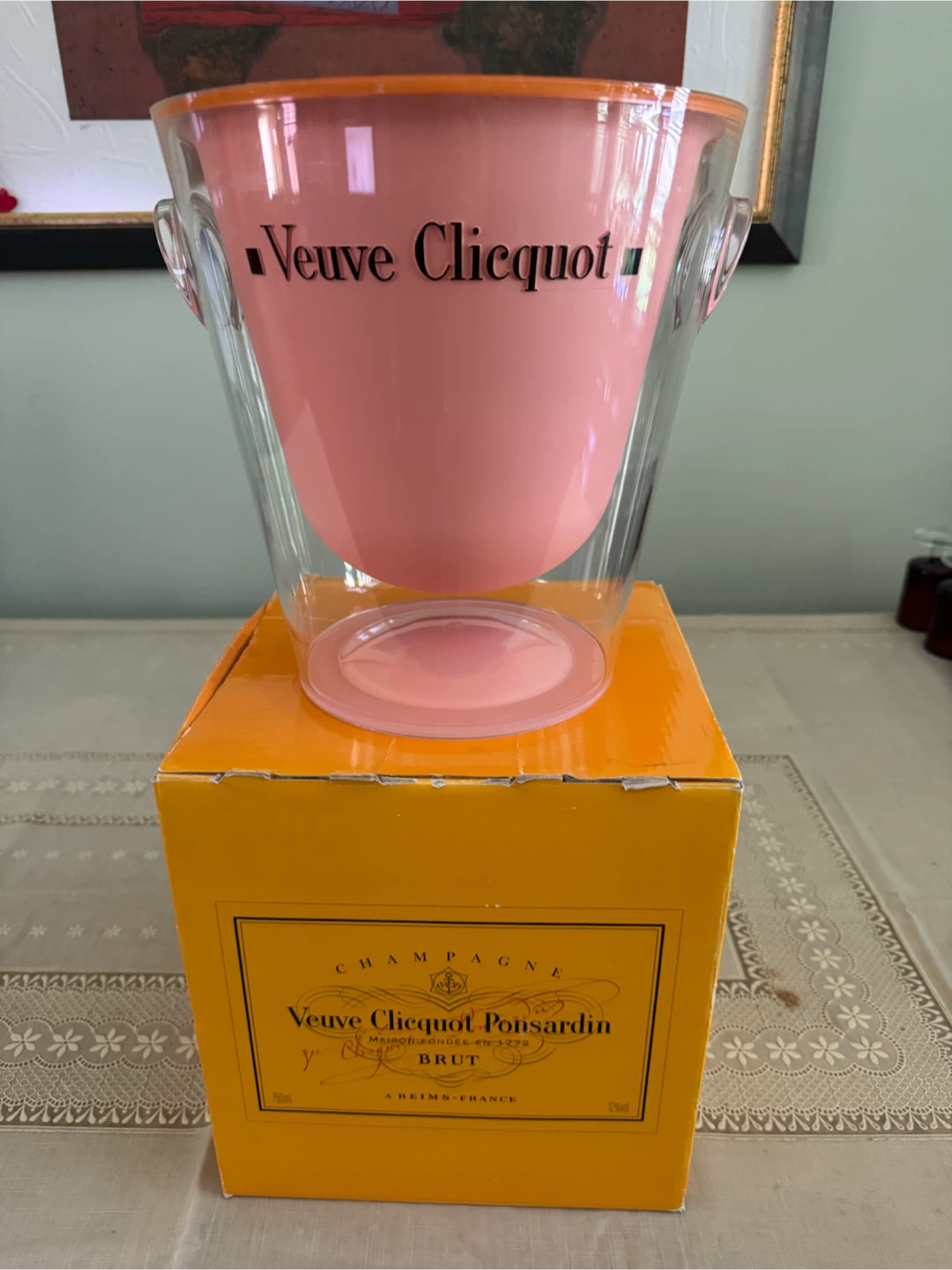 Veuve Clicquot Pink Ice Bucket Cooler with Box