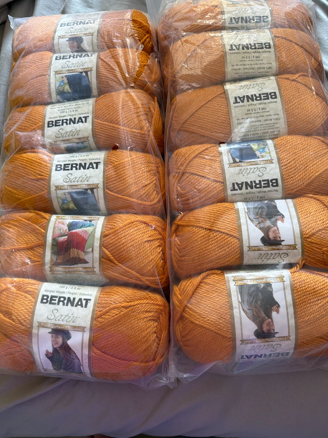 Bernat Satin Yarn - Orange