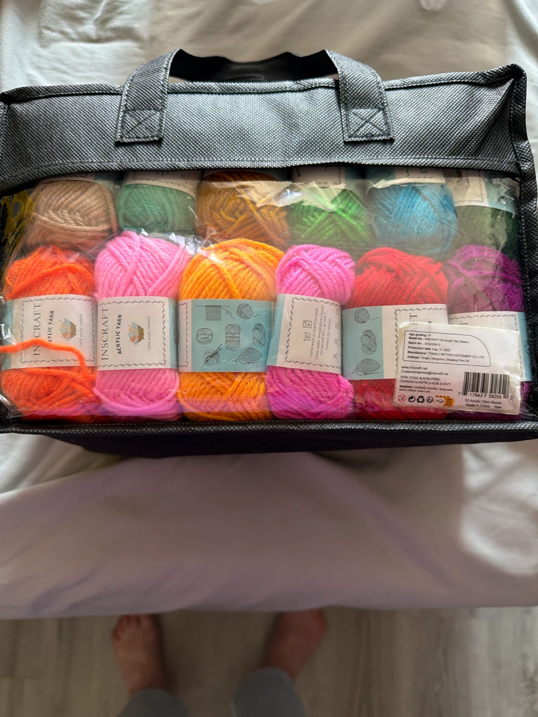Inscraft 52 Acrylic Yarn Skeins in Bag