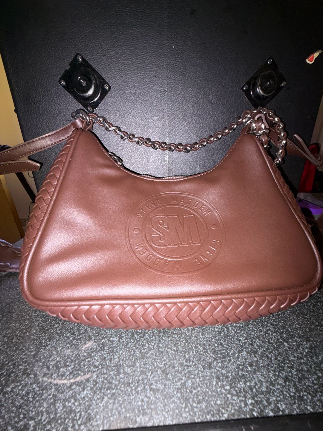 Steve Madden Brown Braided Shoulder Bag
