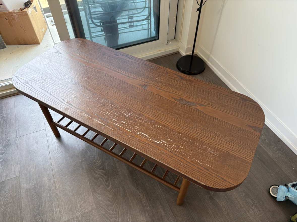 Wooden Coffee Table with Shelf - photo 2