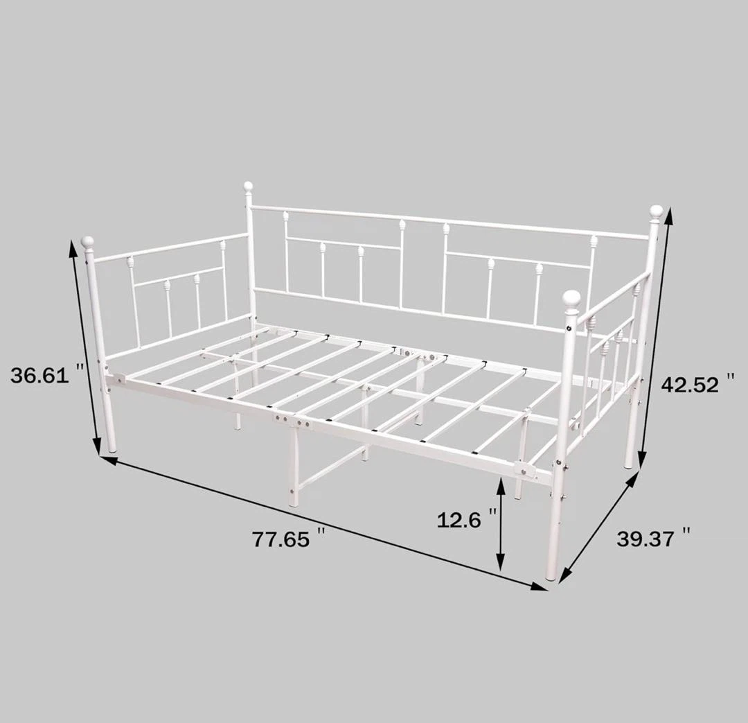 White Metal Daybed Frame + mattress - photo 2