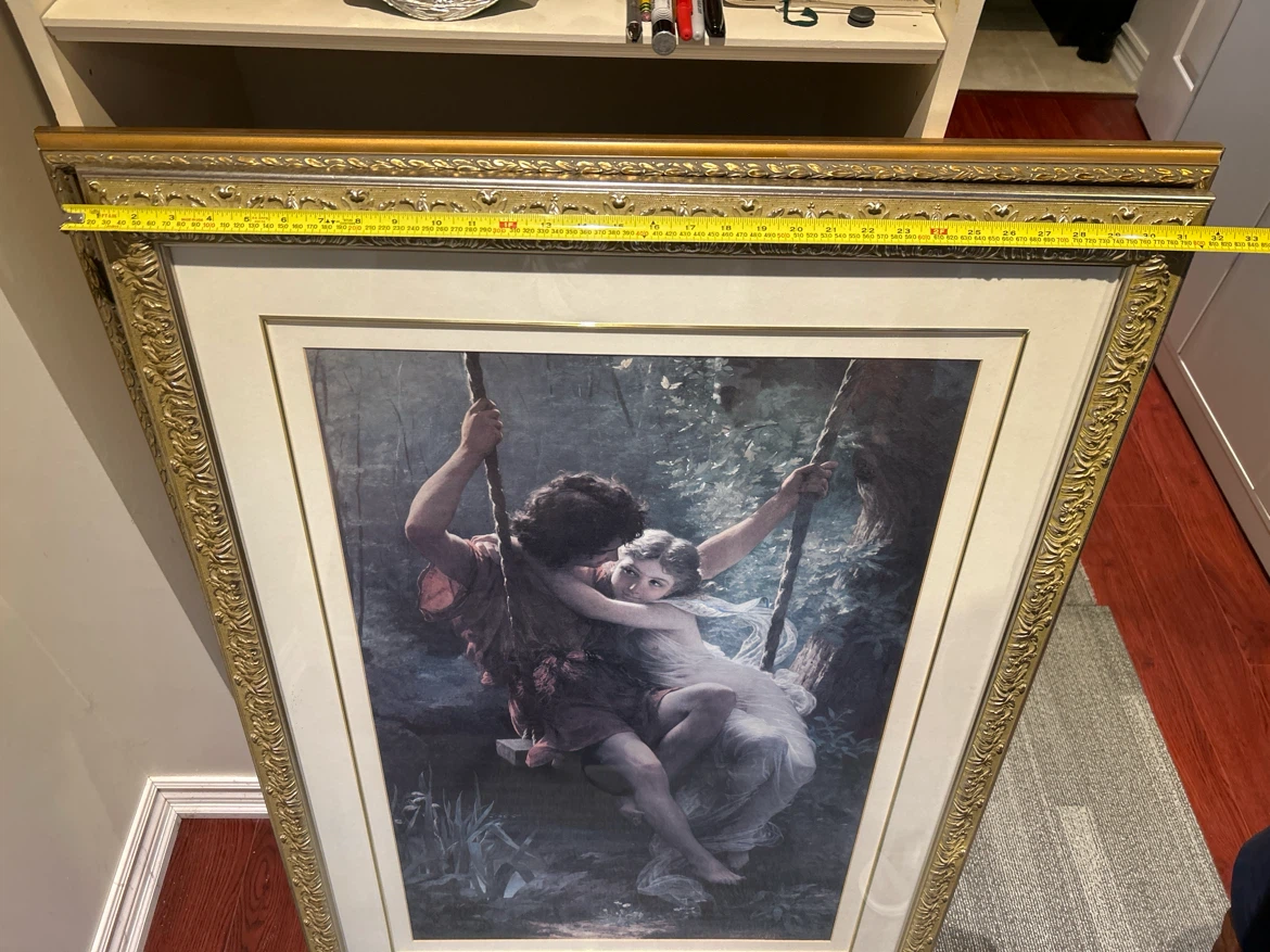 Framed Artwork of Couple on a Swing - photo 2