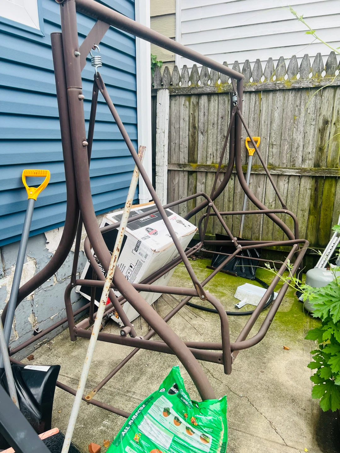 Brown Metal Patio Swing Frame