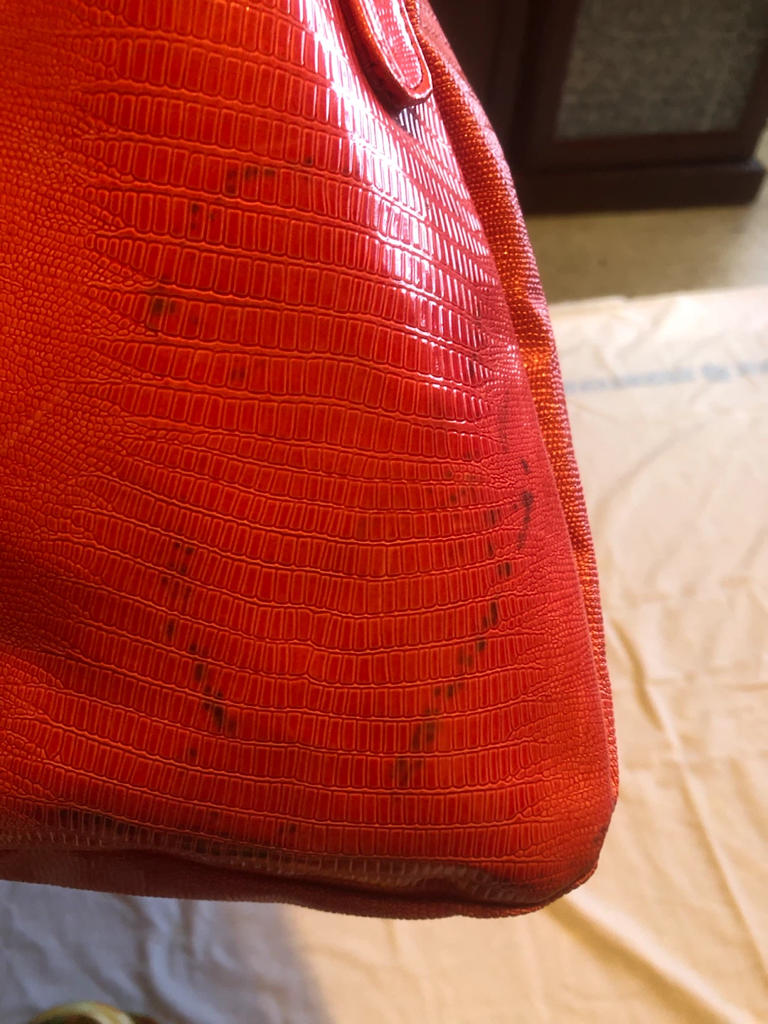 Fuchsia pink Faux Lizard Texture Shoulder Bag - photo 2