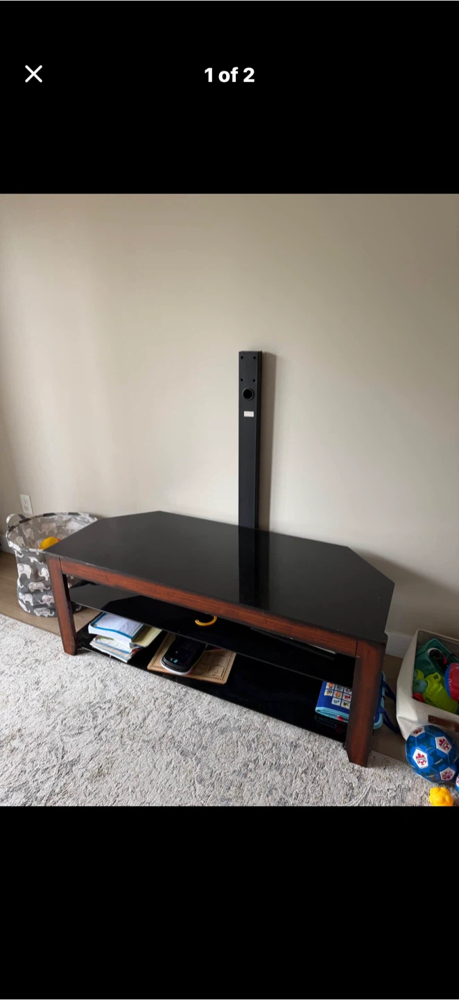Corner TV Stand with Shelves