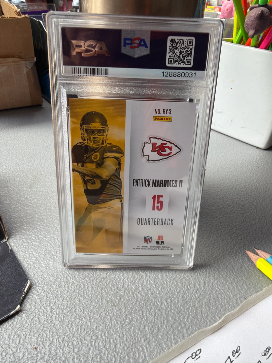 $20 Raffle 2017 Panini Contenders Patrick Mahomes II Rookie Card - photo 2