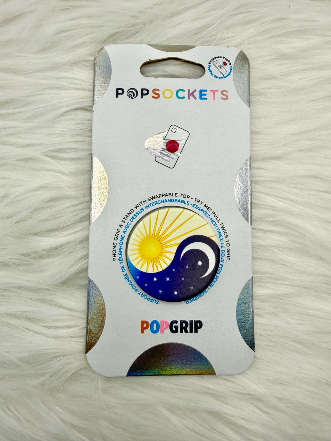 PopSocket POPGRIP Phone Grip Bumper Sun & Moon Yellow Blue Black