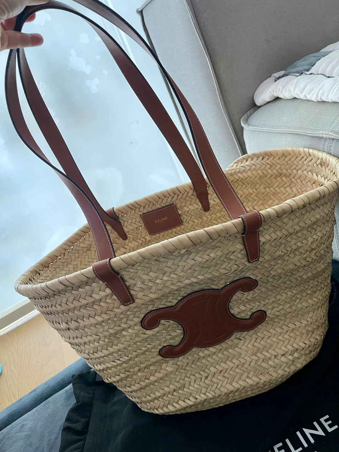 Authentic CELINE Large Triomphe Classic Panier Basket Tote