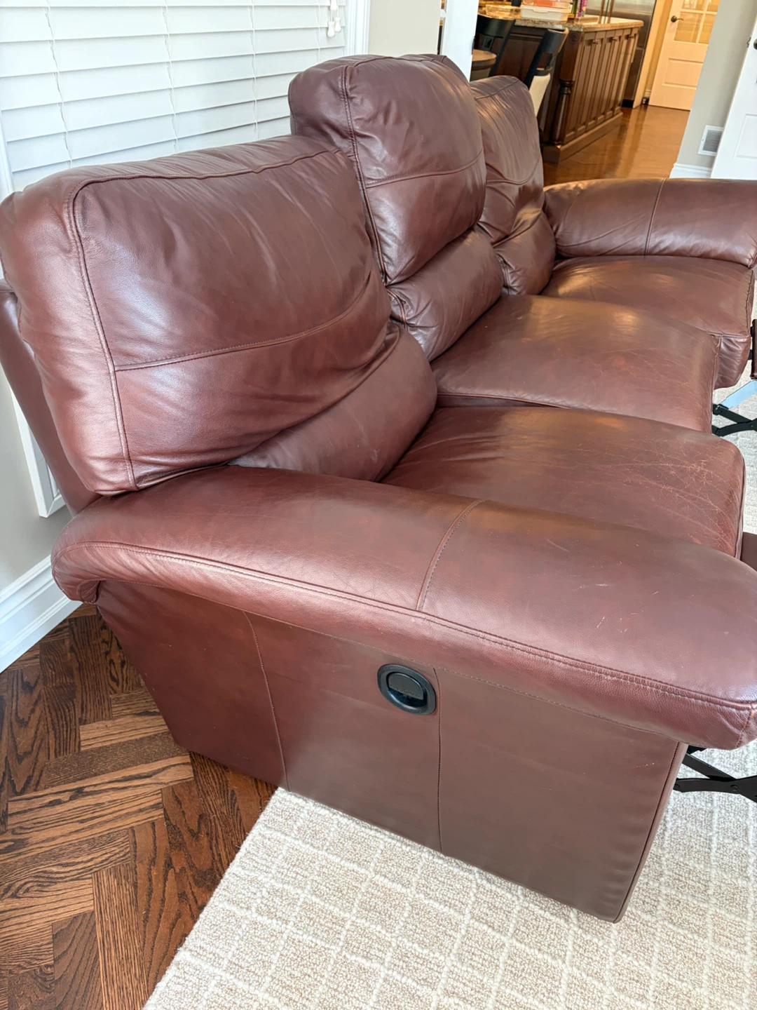 Brown Leather 3-Seater Reclining Sofa - photo 4