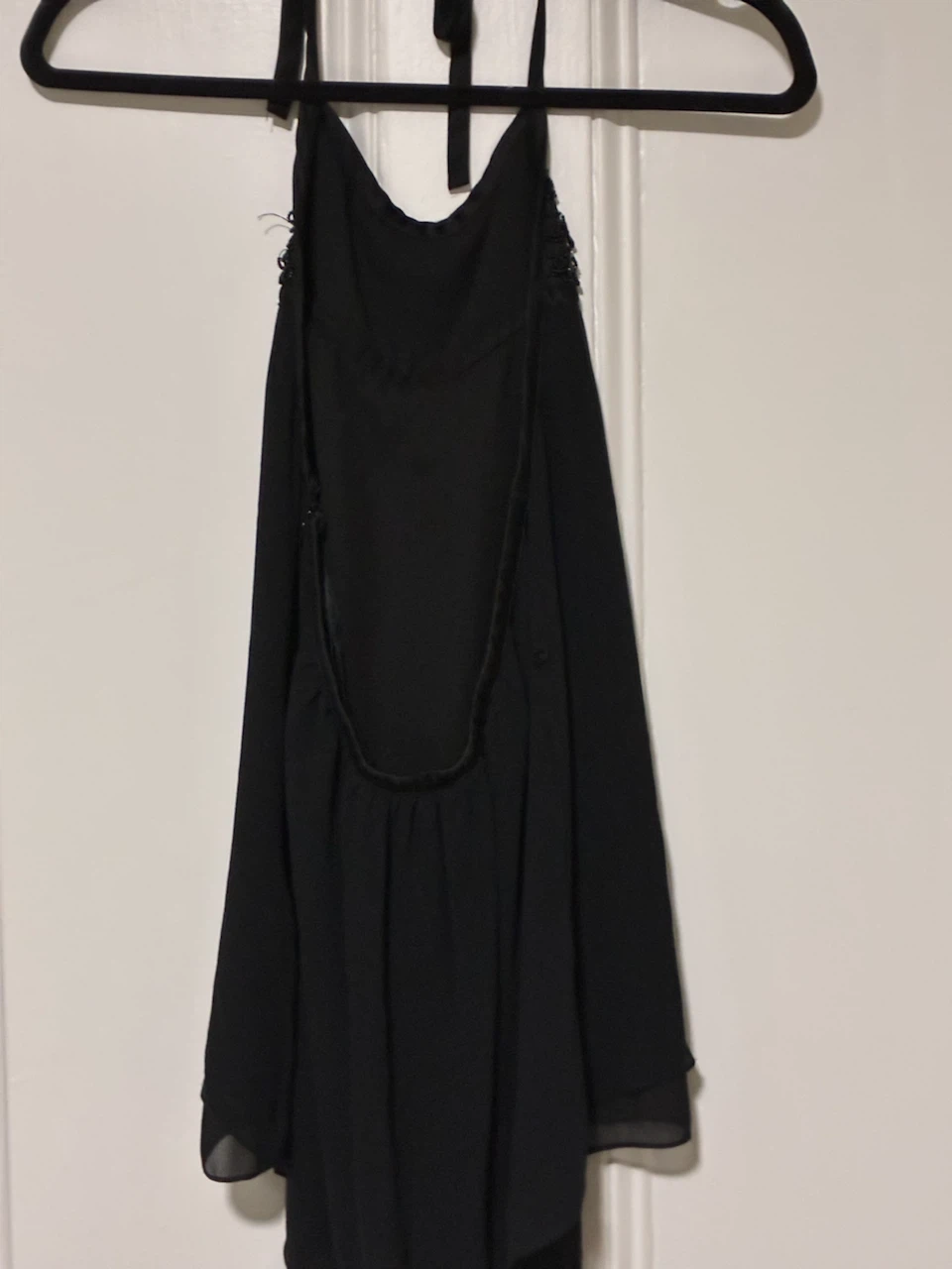Black Halter Top with Beaded Neckline - photo 2