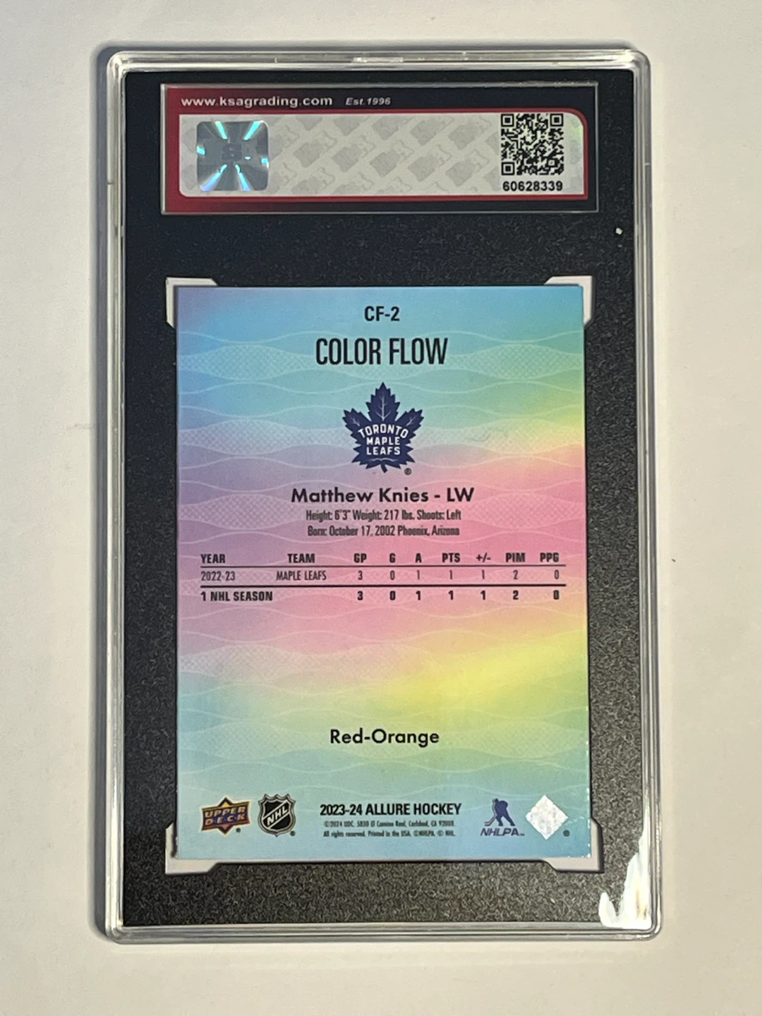 2023-24 UD Allure Matthew Knies Color Flow Rookie Card #CF-2 - photo 2