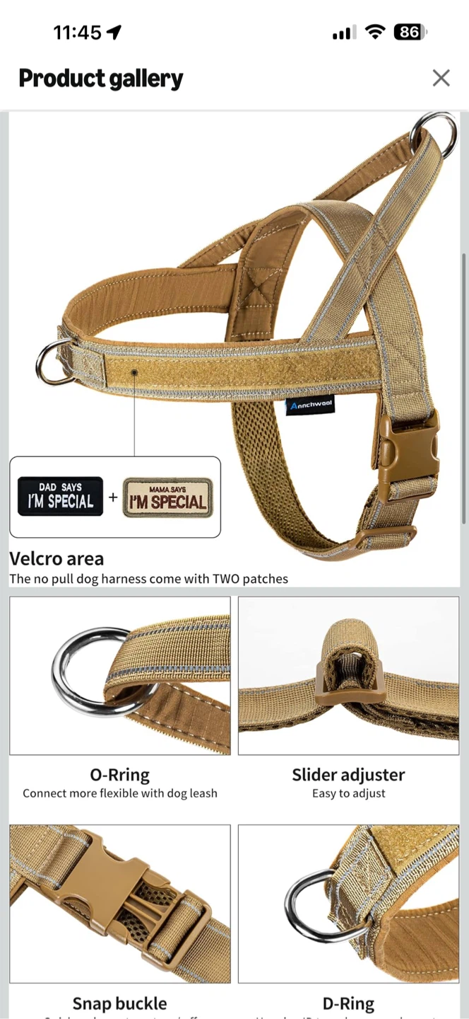 Annchwool Dog Harness - Size S - Tan - photo 2