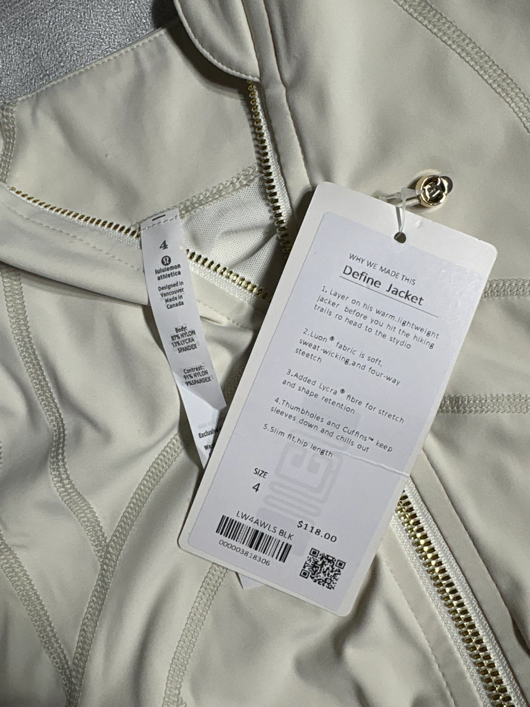 Lululemon Define Jacket Cream Size 4 - photo 5
