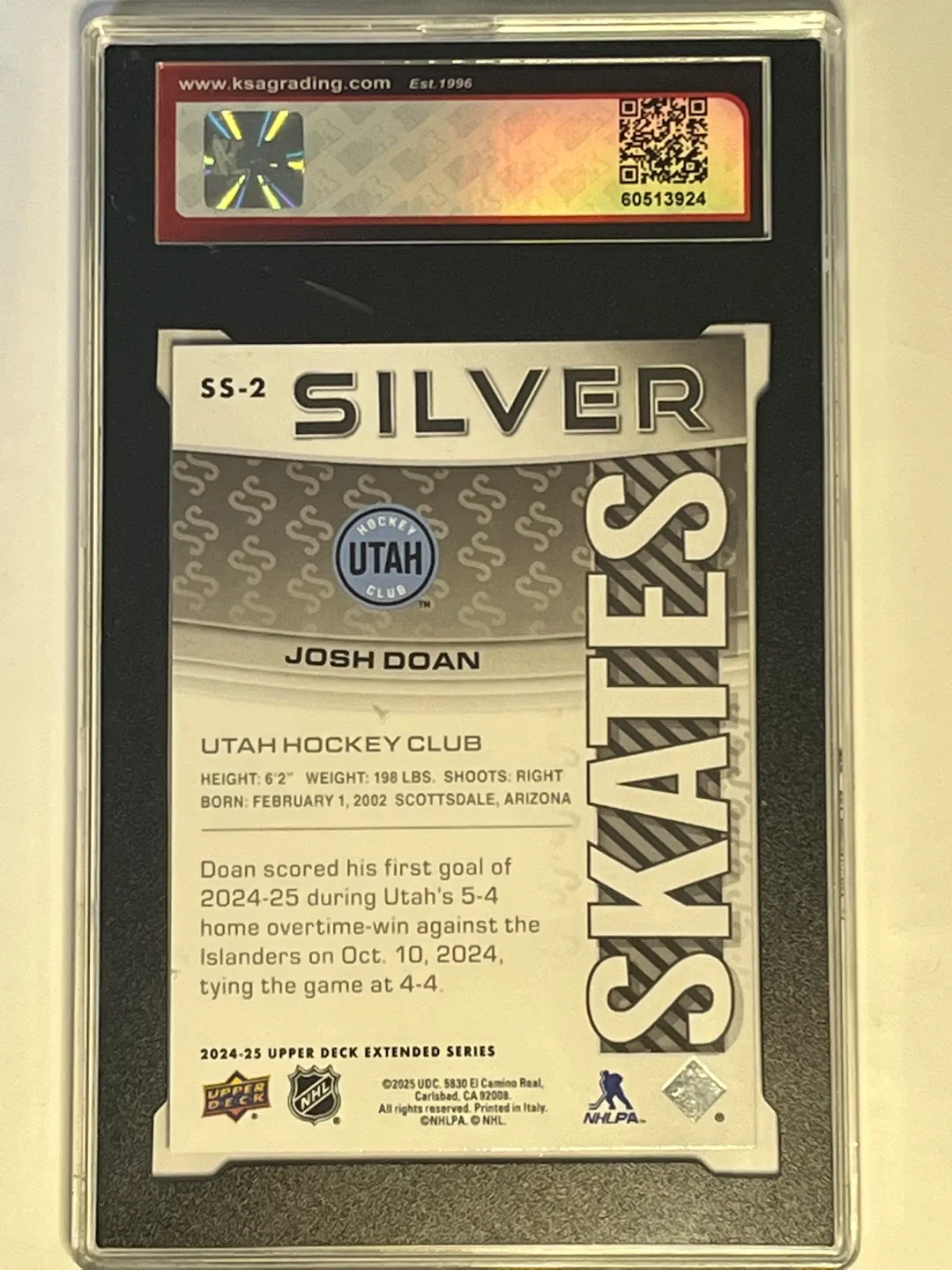 2024-25 Upper Deck #SS-2 Josh Doan Silver Skates Hockey Card - photo 2