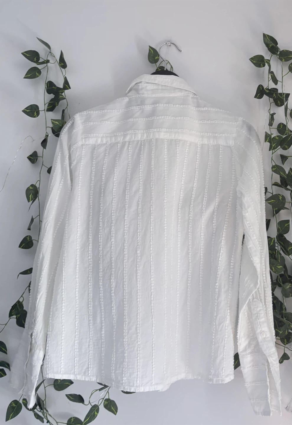 White Cotton Button-Up Shirt - Size S/P - photo 2
