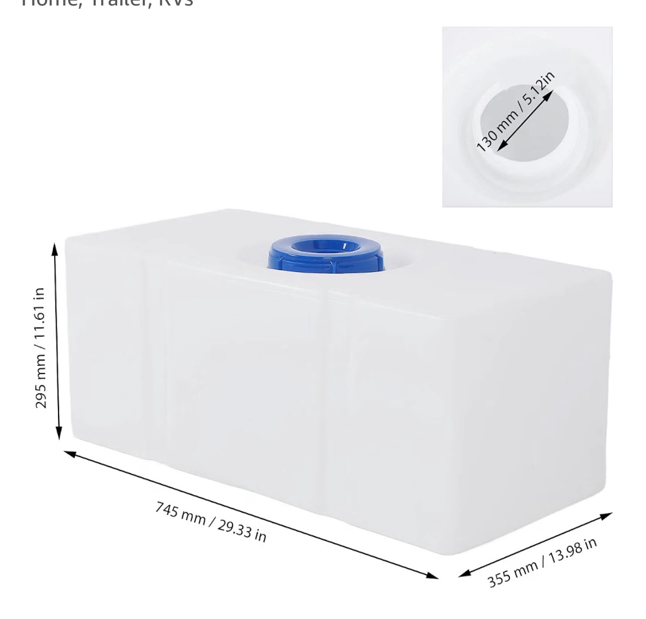 RV Water Tank with Cap ( 21Gallon ) - photo 3