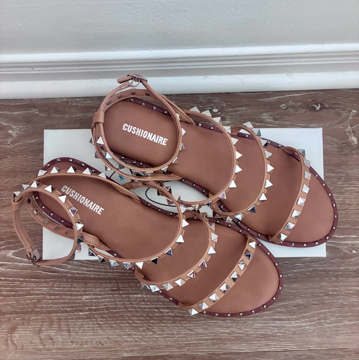 Cushionaire Studded Flat Sandals