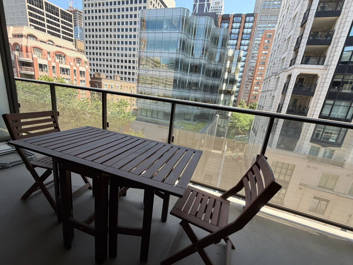 Ikea Wooden Balcony Table and Chairs Set - photo 3