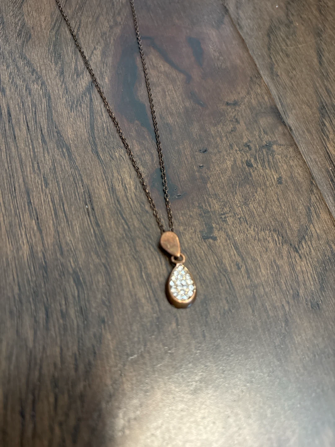 Rose Gold Tone Teardrop Pendant Necklace - photo 2