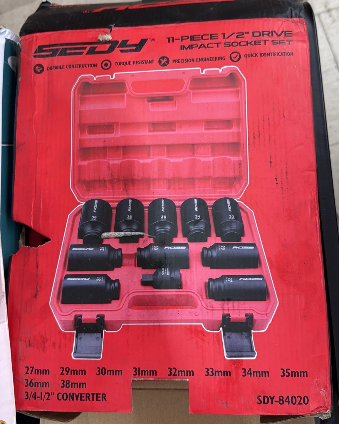 SEDY 11-Piece 1/2" Drive Metric Impact Socket Set - photo 2