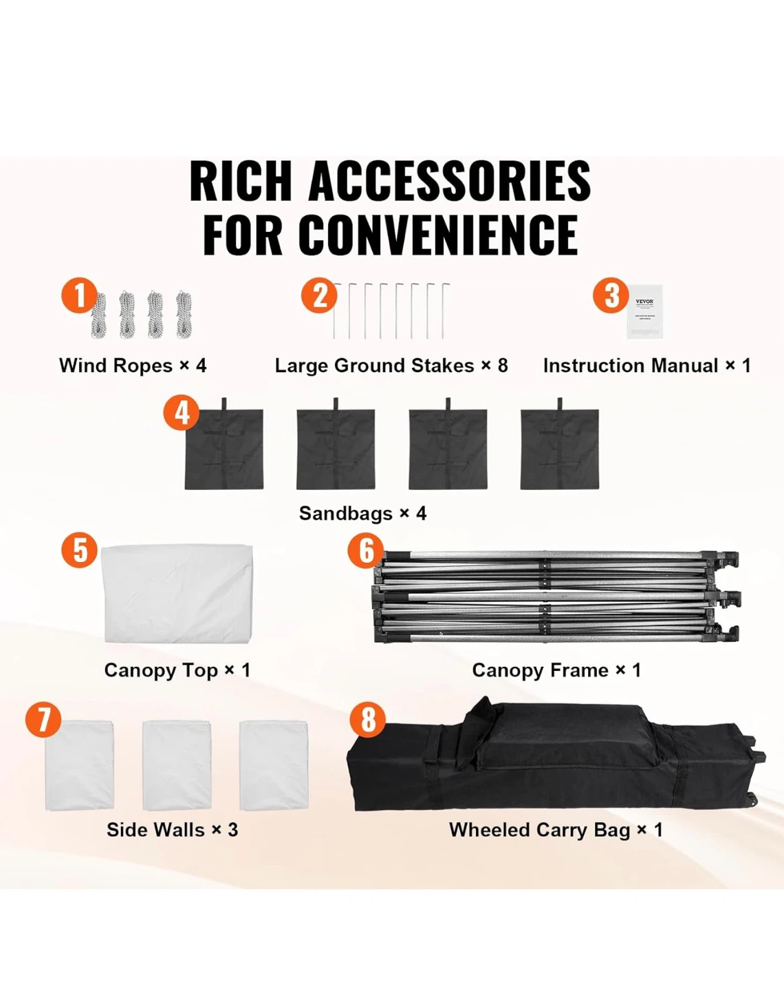 10x10 ft White Pop-Up Canopy Tent with  3xWalls - photo 2