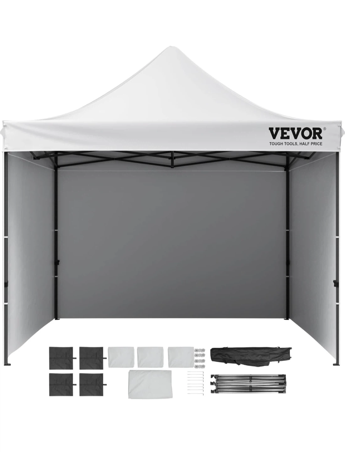 10x10 ft White Pop-Up Canopy Tent with  3xWalls - photo 4