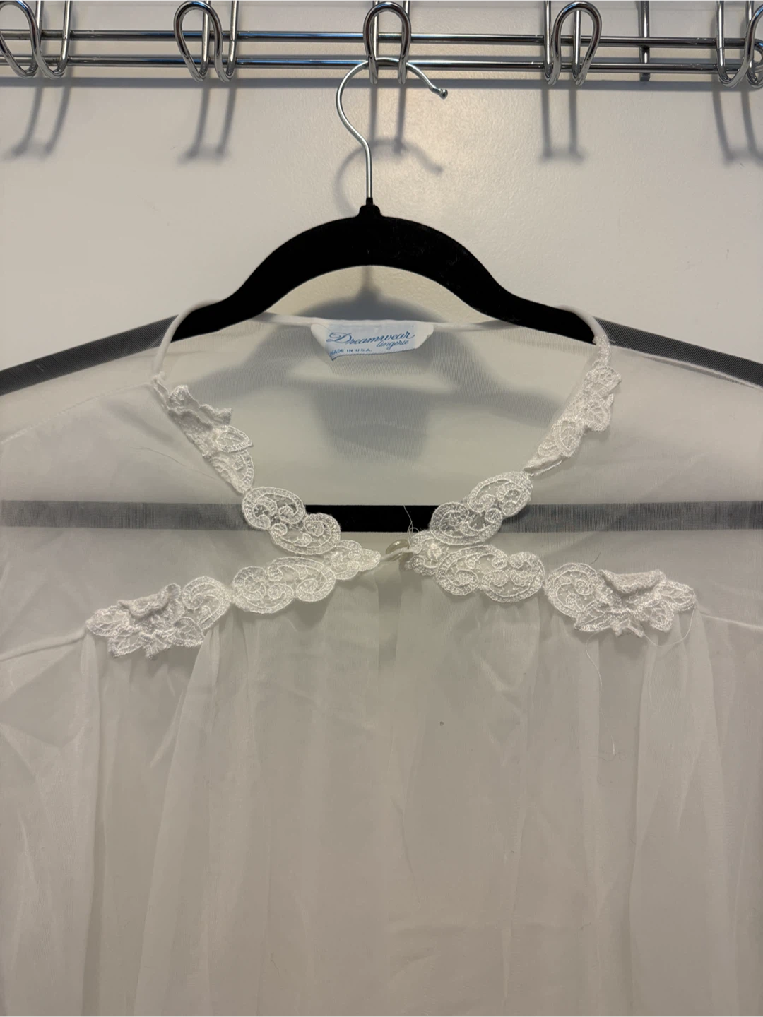 White sheer overdress / vintage negligee