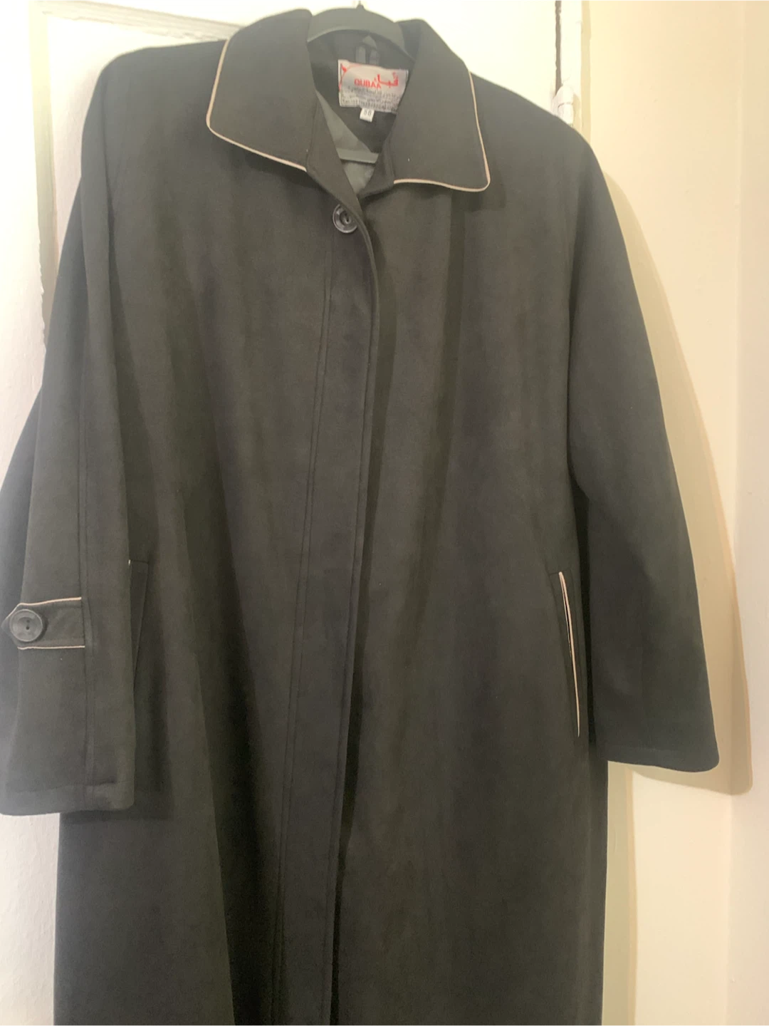 QUBAA Women's Black Overcoat Size 56