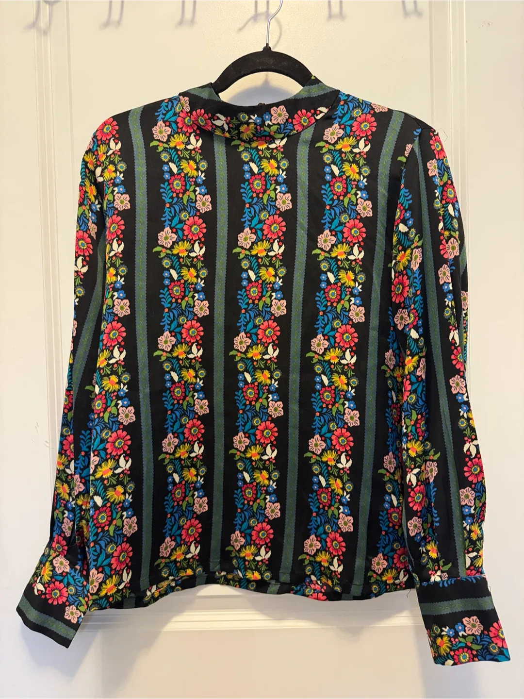 Molly Bracken Floral Striped Long-Sleeved Blouse