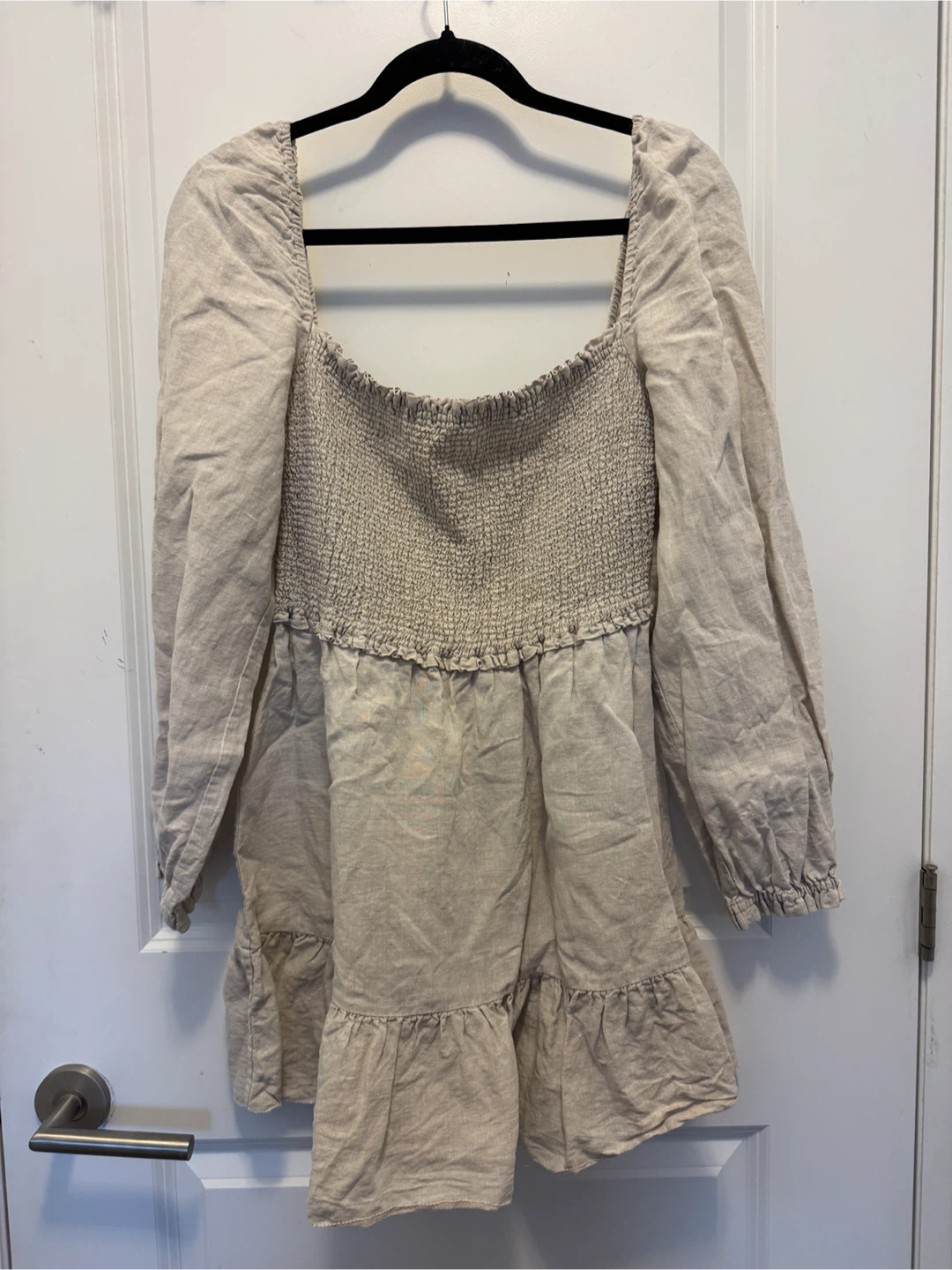 Wilfred Linen Blend Smocked Mini Dress