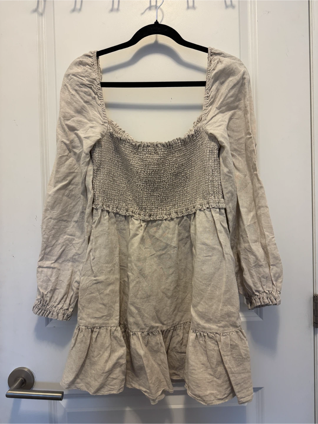 Wilfred Linen Blend Smocked Mini Dress - photo 3