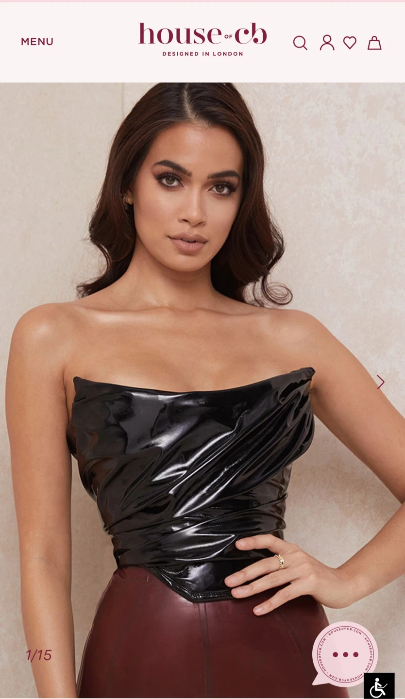 House of CB Marla Black Vinyl Corset Top