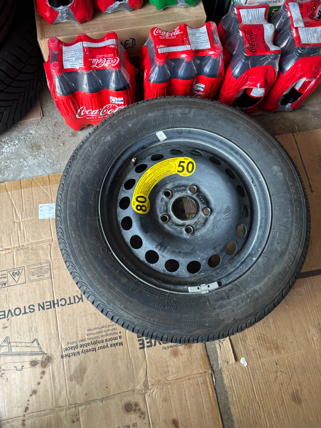 Bridgestone Turanza 195/65R15 Tire on OEM Steel Wheel – Like Ne