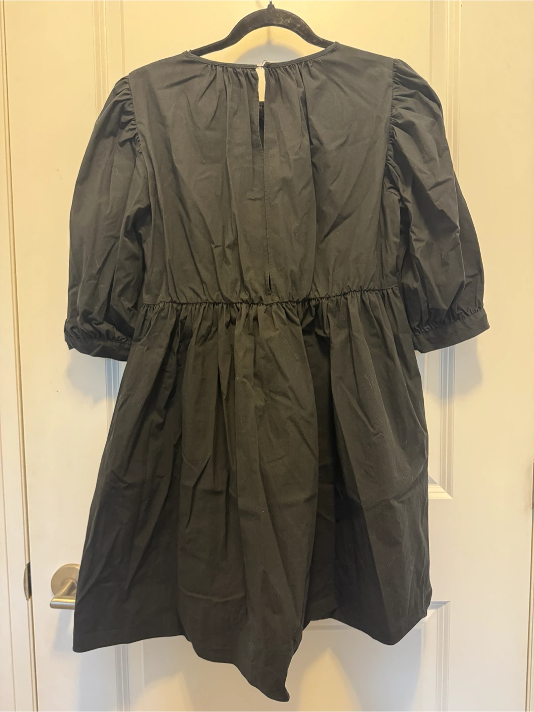 Zara Black Puff Sleeve Babydoll Dress - photo 3