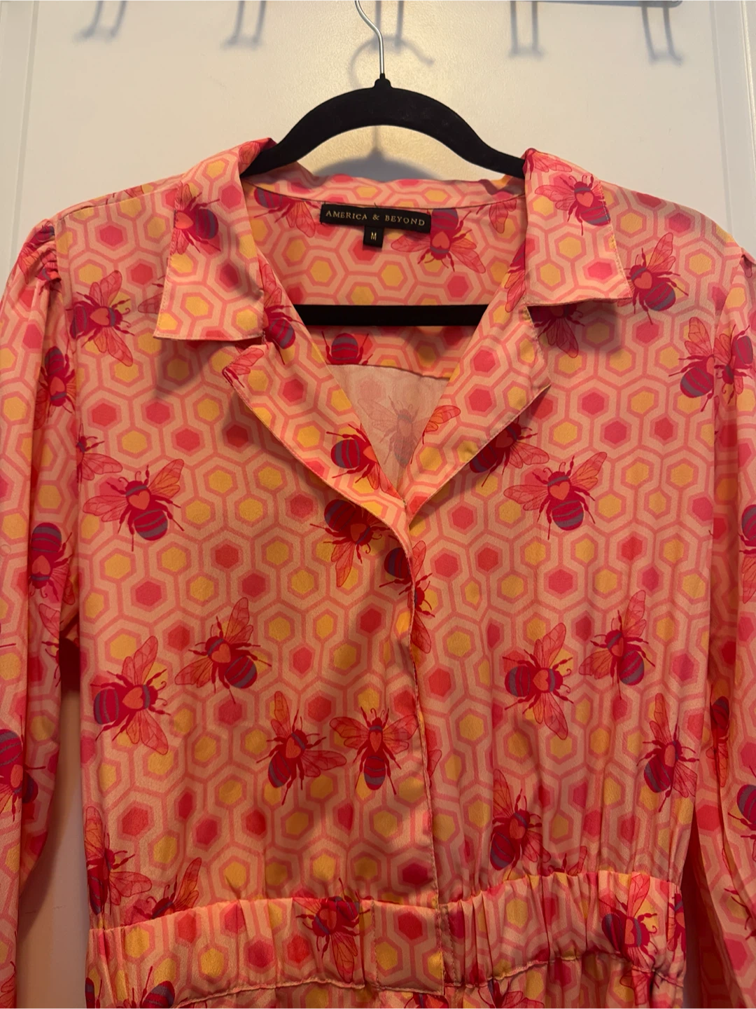 AMERICA & BEYOND Pink Bee Print Jumpsuit