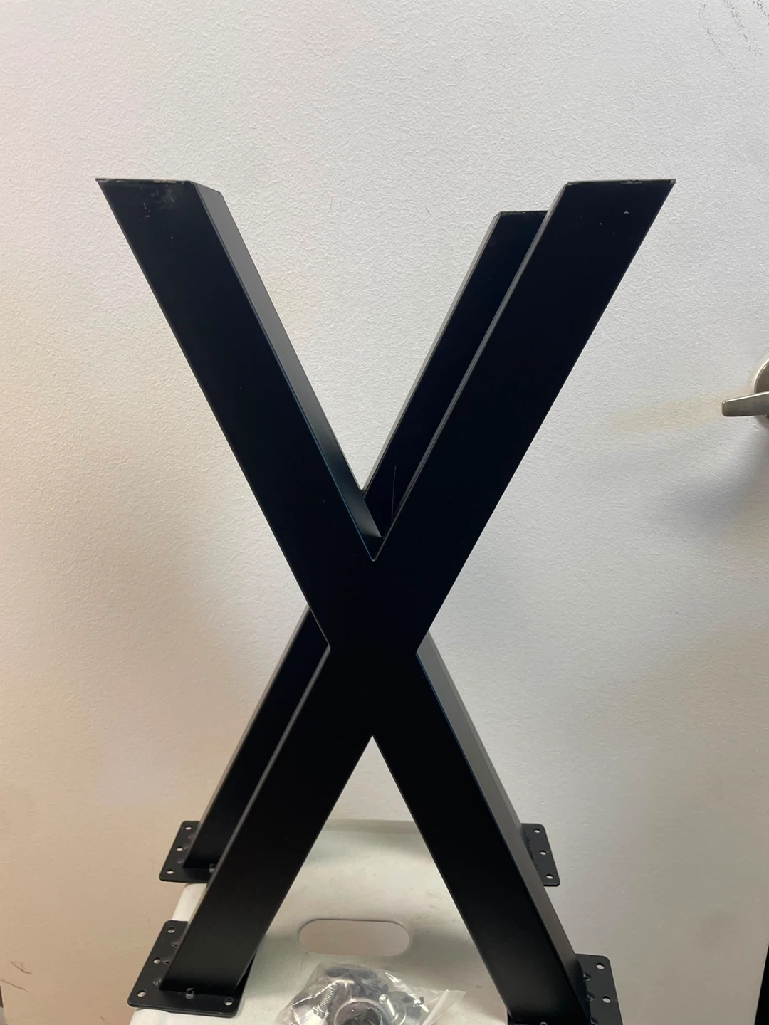 Black Metal X-Leg Table Base
