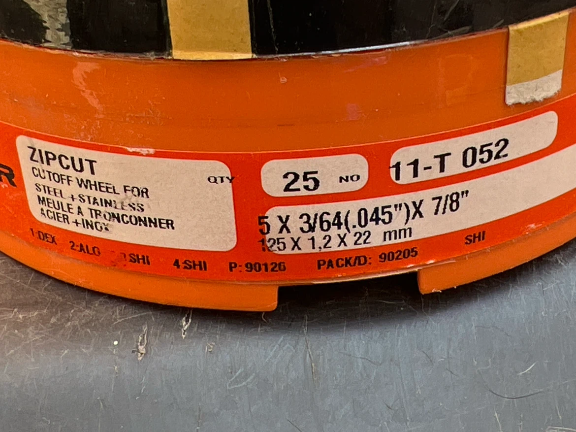 Walter 11T052 ZIPCUT Thin Cut-Off Wheel 5″x3/64″x7/8″ - photo 4