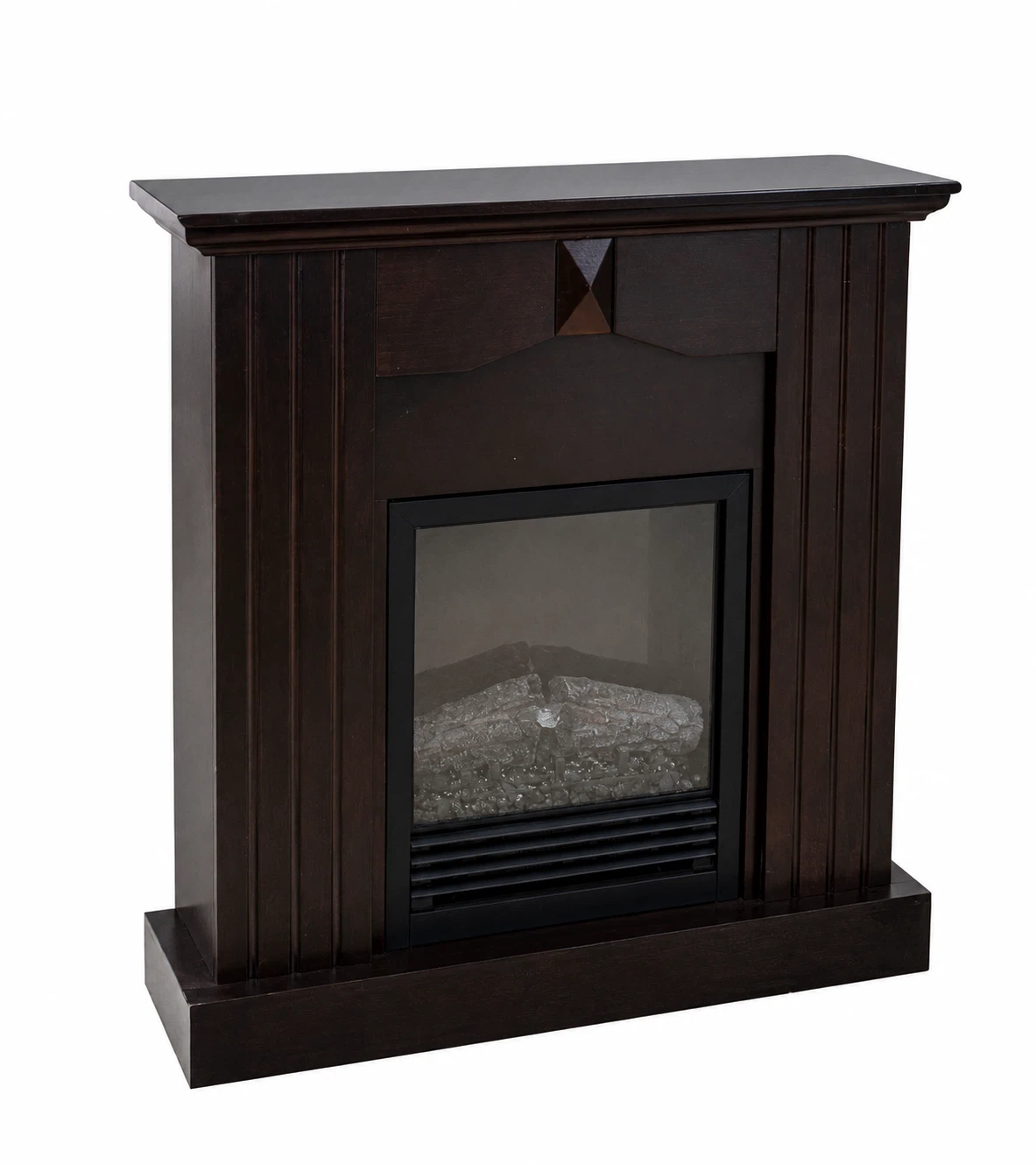 Dark Wood Electric Fireplace Mantel