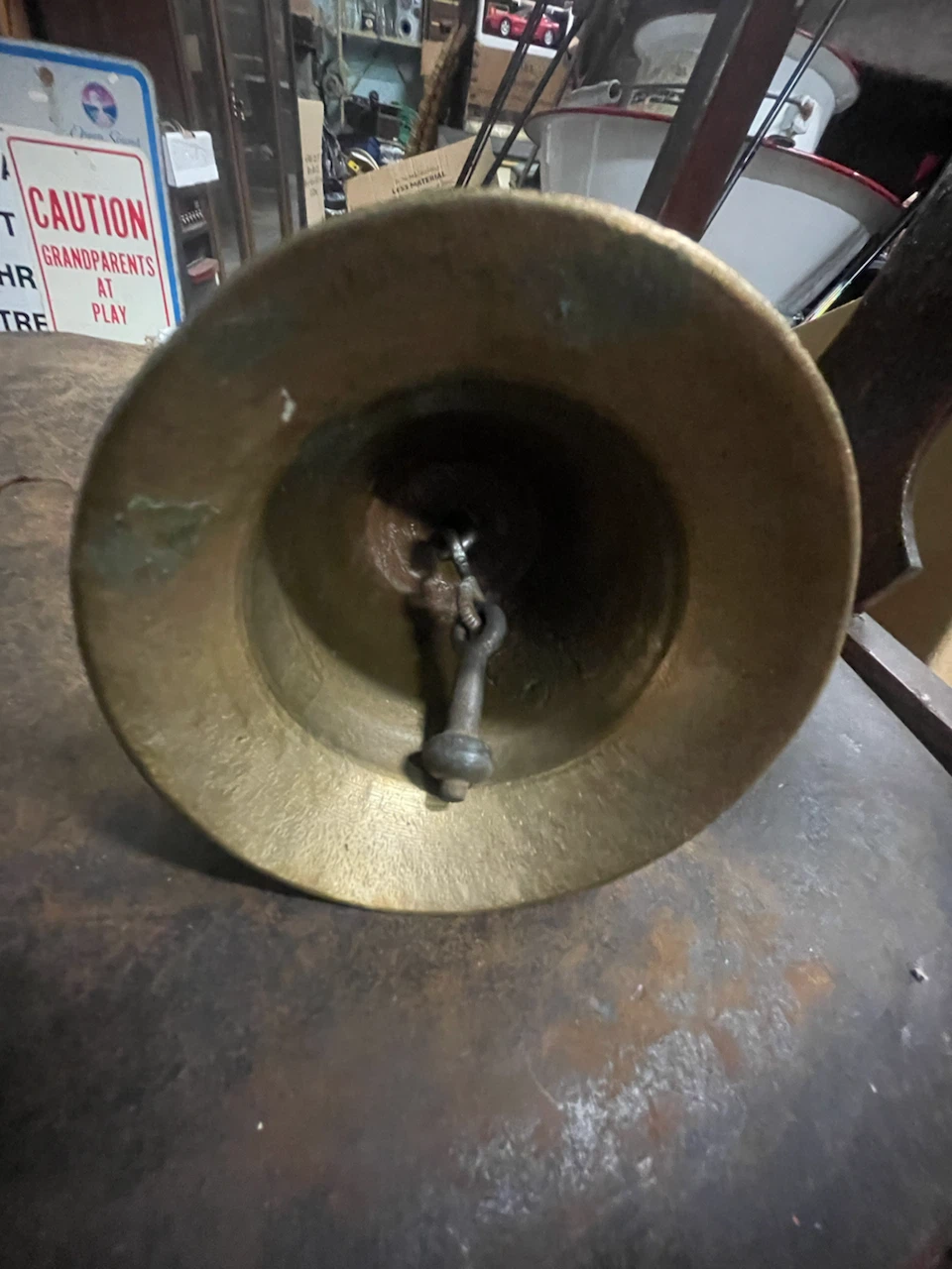 Antique Brass School Bell - photo 2