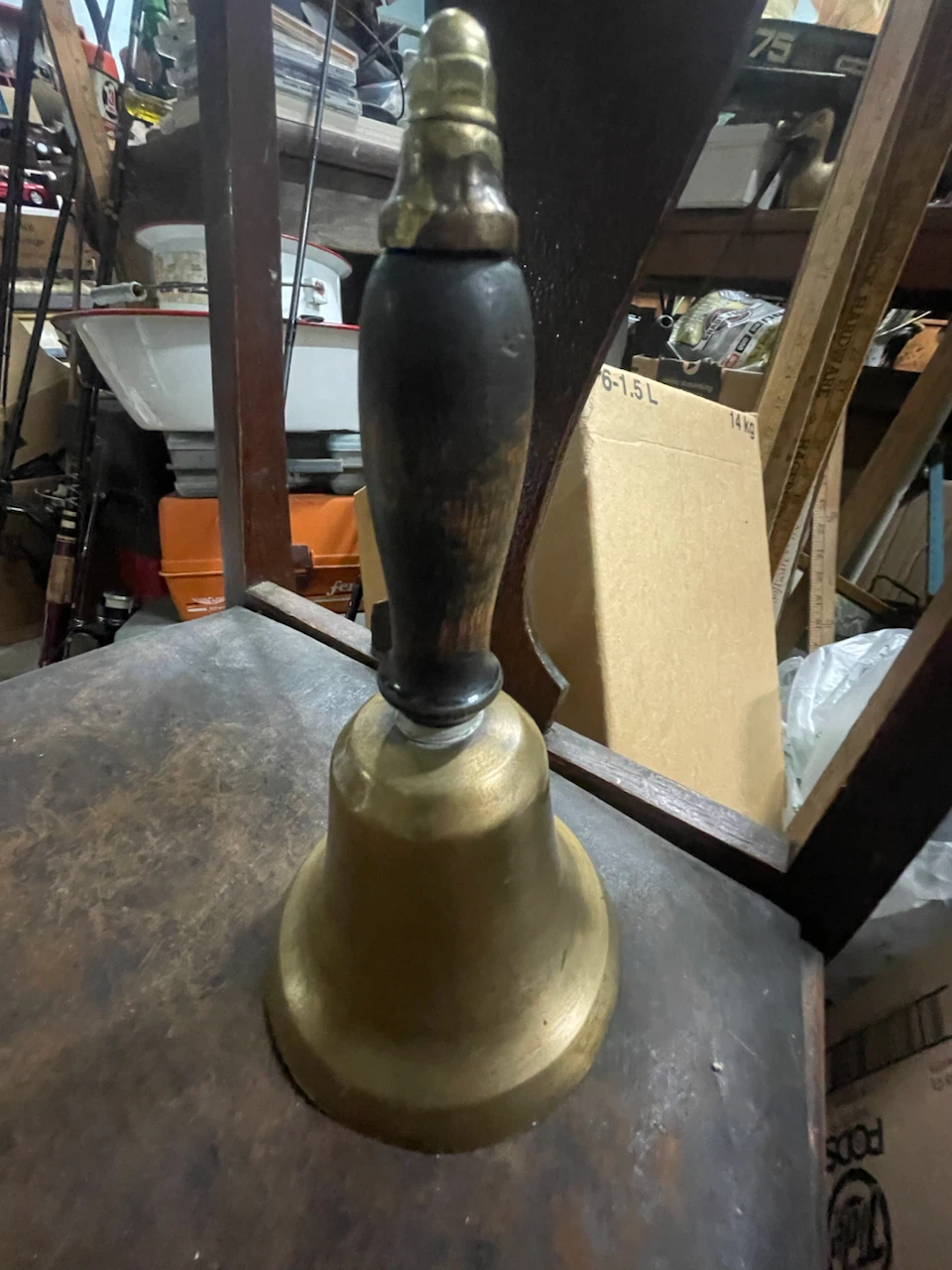 Antique Brass School Bell - photo 3