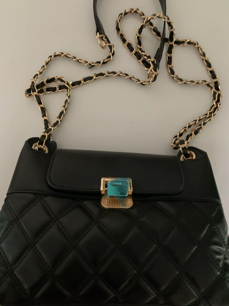 Brand new Black Quilted Shoulder Bag with Gold Chain