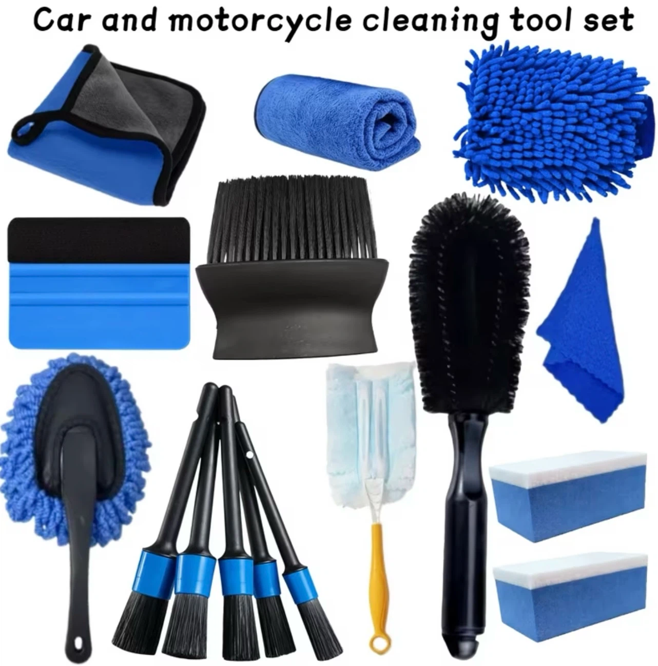 Car and motorcycle cleaning tool set
