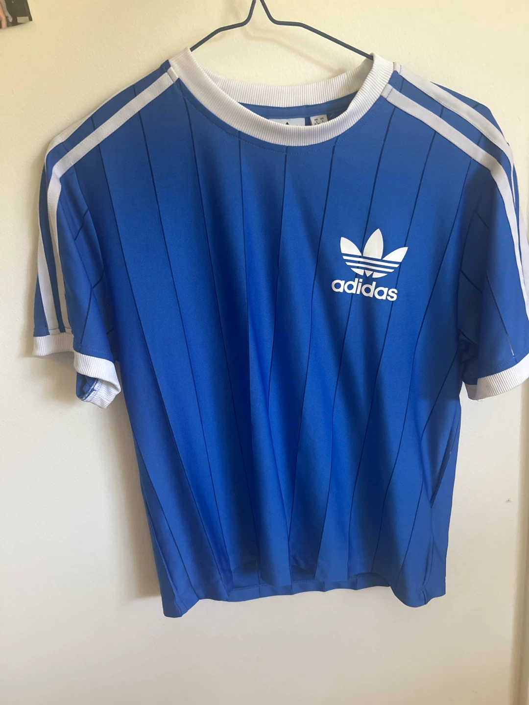 Adidas Blue Striped T-Shirt