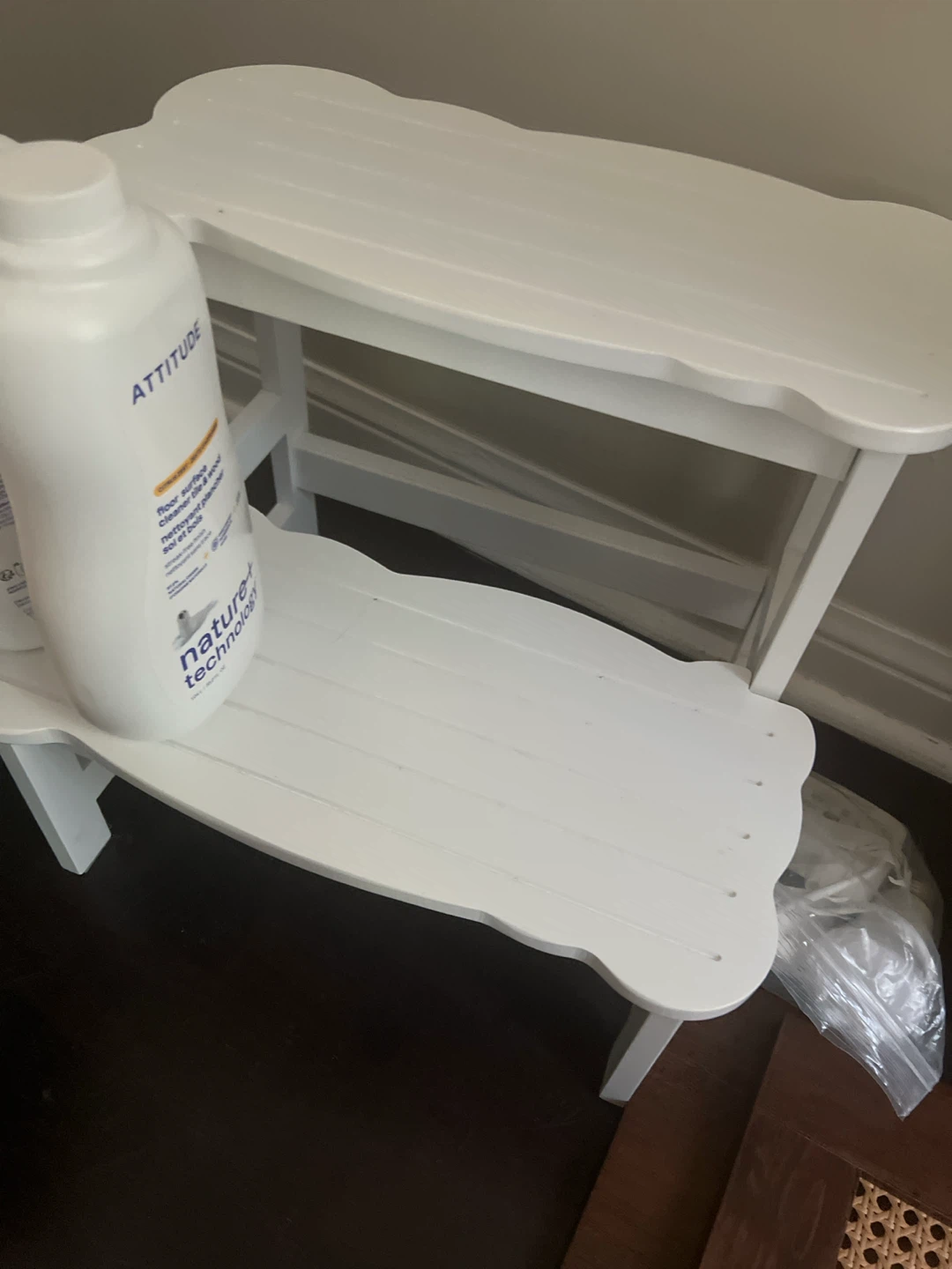 White Wooden Step Stool - photo 3
