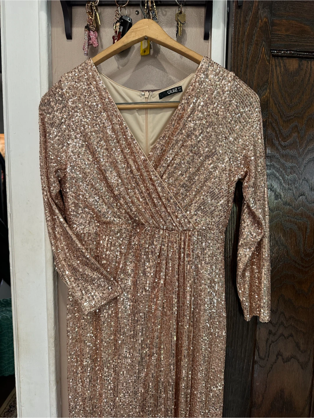 QUIZ Rose Gold Sequin Maxi Dress - photo 2