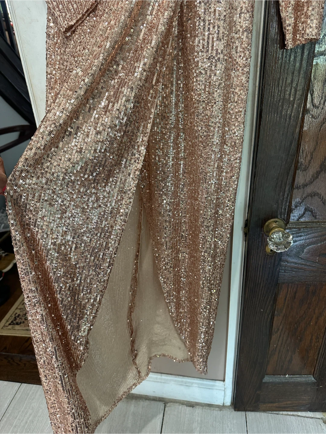 QUIZ Rose Gold Sequin Maxi Dress - photo 5
