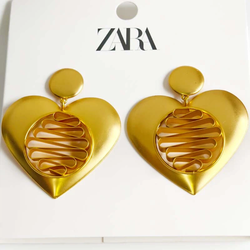 ZARA Gold Heart Hoop Earrings