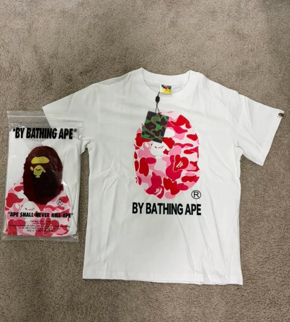 BAPE BY BATHING APE® Camo Ape Head T-Shirt White